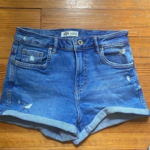 Zara High Rise Jean Shorts 4